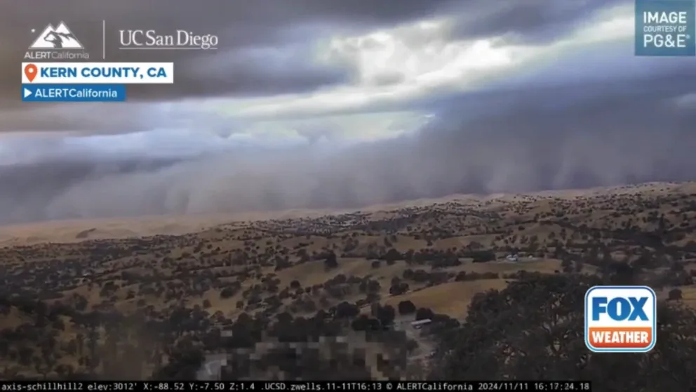 Thousands of residents in central California were left without power after a dust storm swept through the region on Monday.