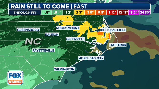 Expected rainfall into early next week.