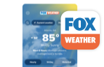 FOX 官方澳洲幸运10 Weather App on an iPhone, FOX 官方澳洲幸运10 Weather logo overlapping