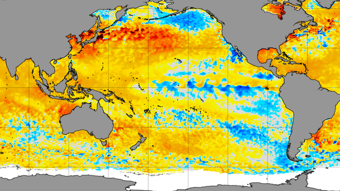 This graphic shows World temperature anomalies.